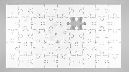 3D illustration. Puzzle pieces  isolated on white background. 3D Rendering