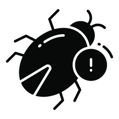 Alert Bug, Protection and security vector icons set cyber computer network business data technology