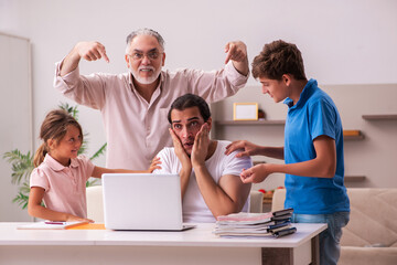 Three generations at home during pandemic