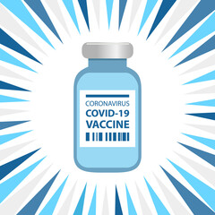 A dramatic design of the Coronavirus Covid-19 vaccine bottle.