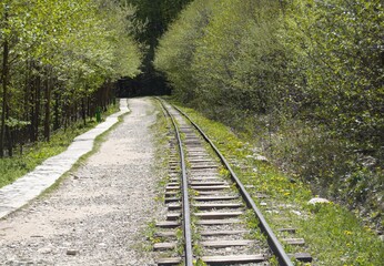 
a photograph of an abandoned railway