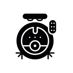 Robot vacuum cleaner silhouette icon. Simple element drawing from smart house concept icon. Robot vacuum cleaner editable web and logo sign symbol design on white background.