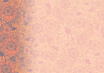 レトロポップ 夏の花柄 背景素材 黄色 アンティーク ヴィンテージデザイン Wall Mural Aoirokaeru レトロポップ 夏の花柄 背景素材 黄色 アンティーク ヴィンテージデザイン Wall Mural Aoirokaeru