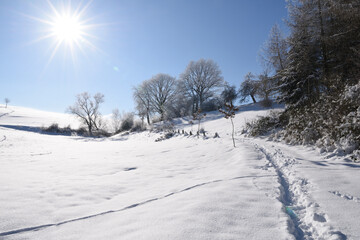 Beautiful landscape covered by snow, Germany