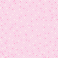 Abstract fashion polka dots background. White seamless pattern with pink textured circles. Template design for invitation, poster, card, flyer, banner, textile, fabric. Halftone card.