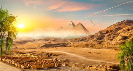Desert sandstorm in Egypt - obrazy, fototapety, plakaty