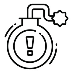 Warning Bomb, Protection and security vector icons set cyber computer network business data technology