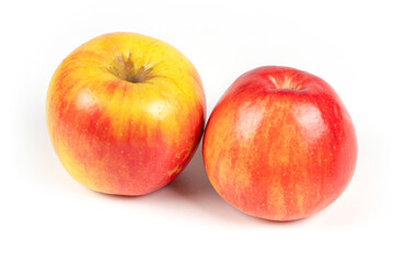 Fresh red apple on a white background. close-up