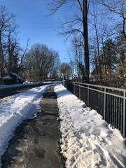 river in the snow