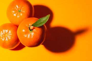 tangerines with orange background