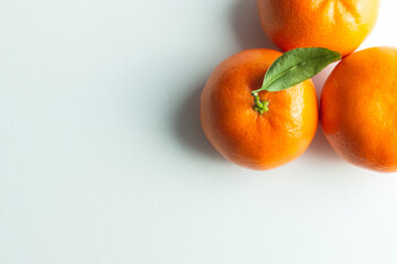 tangerines white background