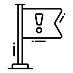 Warning Flag, Protection and security vector icons set cyber computer network business data technology