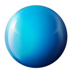 Glass blue ball or precious pearl. Glossy realistic ball, 3D abstract vector illustration highlighted on a white background. Big metal bubble with shadow.