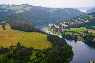 Horseshoe bend of the river Vltava in the Czech republic