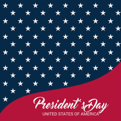 Vector illustration of a background for Happy Presidents Day.