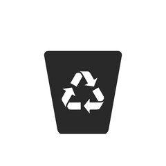 eco garbage icon. recycling, environmentally friendly and environmental management symbol. recycle sign and trash can.