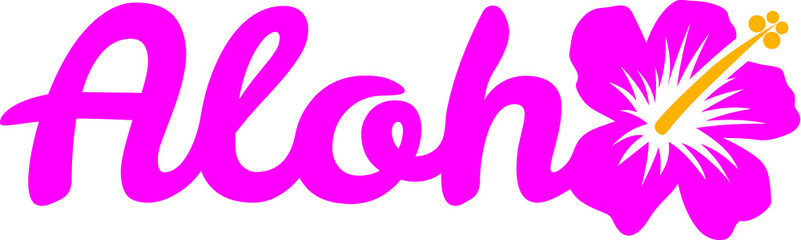 Vector illustration of the Aloha, Hawaiian greeting