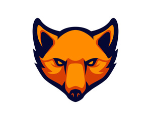 fox head cartoon logo design symbol