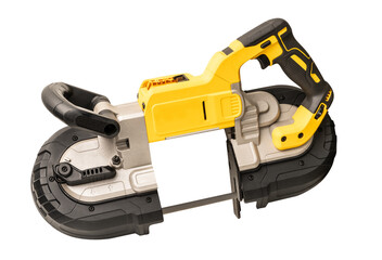 Power tool .Deep Cut and Compact Band Saws, cordless band saws,Portable Band Saw on white background