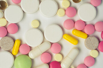 Medical background with pills and capsule
