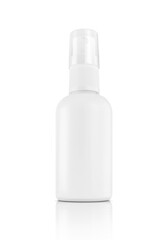white plastic spray bottle for sanitation product design mock-up