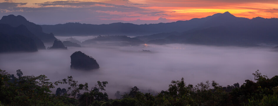 Phu lang ka with foggy , Phayao , Thailand