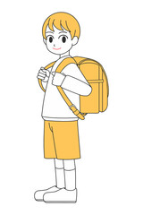 Fototapeta premium ランドセル男の子