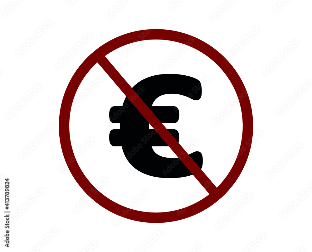 Poster no euro vector icon. editable stroke. linear symbol for use on web design and mobile apps, logo. sym