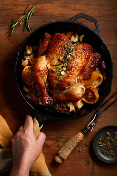 Roasted Chicken with Garlic and Lemon Herbs