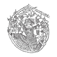 Traditional Ancient Thai Buddhism Pattern