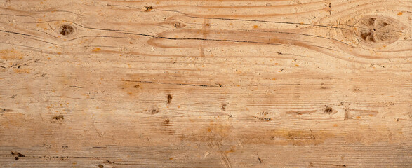 Naklejka na ściany i meble old brown rustic light bright wooden texture - wood background panorama banner long 