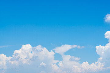 Blue sky and many white clouds at noon with high resolution files