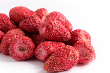 Dehydrated strawberries. Strawberries sliced freeze dried