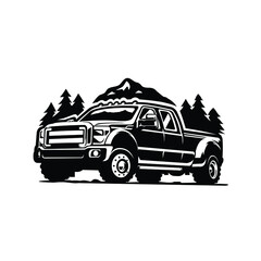 Adventure car logo design. 4x4 truck vector isolated © bonky