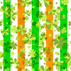 St Patrick's Day background. Ireland flag pattern. Vector 