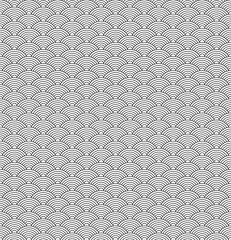 Seamless traditional Japanese ornament with geometric waves.Black color lines.