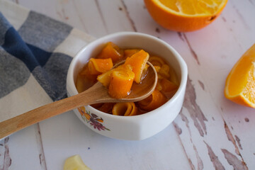 Homemade orange jam, food photography recipe idea