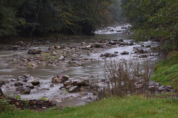Long exposure of shallow rocky river