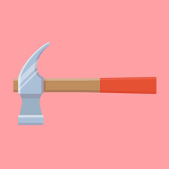 Claw hammer flat style vector icon