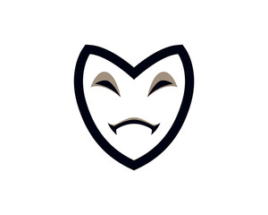 face mask logo icon template 1
