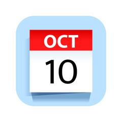 Fototapeta premium October 10. Calendar Icon. Vector Illustration.