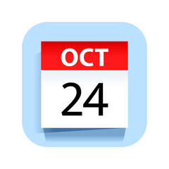 October 24. Calendar Icon. Vector Illustration.