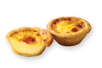 egg tart isolated on white background