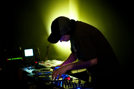 DJ playing music at nightclub