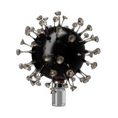 Coronavirus abstract render, mutant variant splitting and floating, COVID 19 virus 