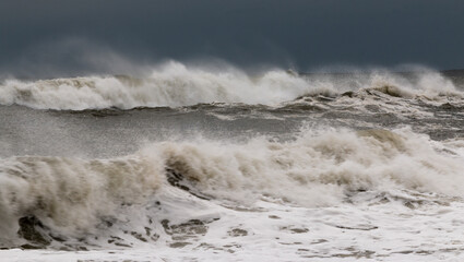 Extremely rough Atlantic Ocean during a tropical storm 