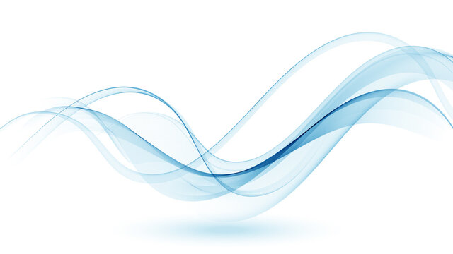Smooth wavy blue lines in the form of abstract waves