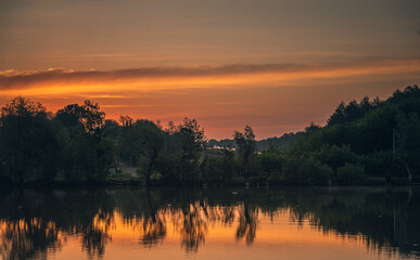 Sunrise on river