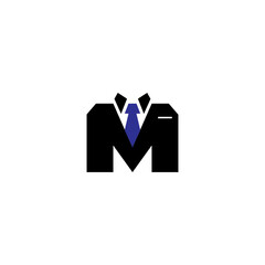 letter m suit logo design vector illustration