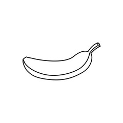 Banana Coloring Book Vector. Line art of tropical fruit Black and White